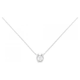Autre Marque Pt900 Pt850 Diamond Necklace Silvery