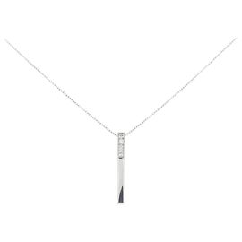 Autre Marque Colar de ouro branco Au750 e diamantes Prata