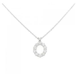 Autre Marque Royal Asscher Platinum Diamond Necklace Silvery