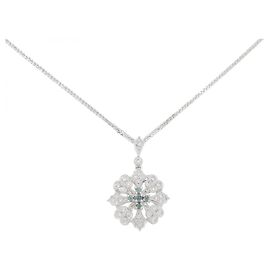 Autre Marque Colar de ouro branco Au750 com alexandrita e diamante Prata