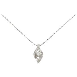 Autre Marque Diamant-Halskette PT900 PT850 Silber