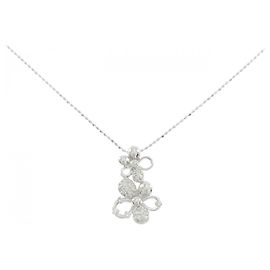 Autre Marque Au750 Flower Diamant-Halskette Silber