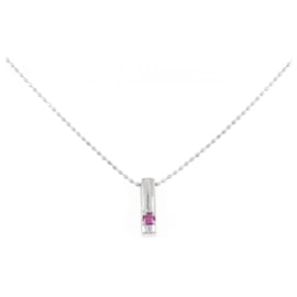 Autre Marque Au750 Ruby Diamond Necklace Silvery