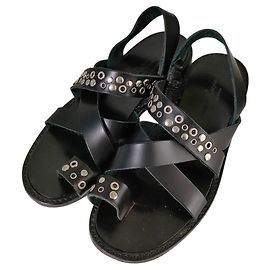 sandali con borchie in pelle tricot COMME des GARCONS Nero