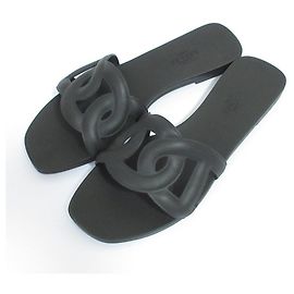 Hermès Hermes Aloha Flat Sandals Black