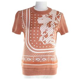 Hermès Brides de Gala Lã e Seda Tricô 36 Rosa Outro