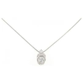Autre Marque Diamant Halskette PT900 PT850 Silber