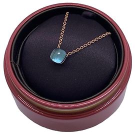 Colar Pomellato Nudo Petit Topázio London Blue Azul