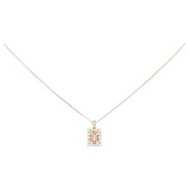 Autre Marque Colar de safira e diamantes Au750 Rosa