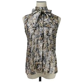 Camicetta senza maniche in seta Chanel Choupette Coco Mark Marrone Altro