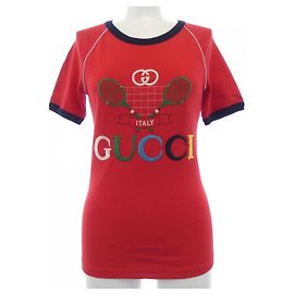 Gucci Baumwoll-T-Shirt Rot