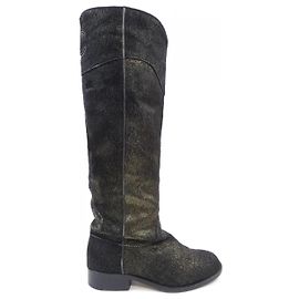 Botas longas de pelo de bezerro Chanel Preto