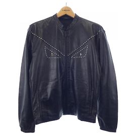 Jaqueta de couro de bezerro Fendi Preto