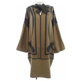 Hermès Hermes Twill Reine Kleid 34 Grün Khaki