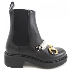Gucci 17K10 Leather Boots Black