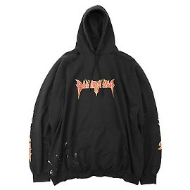 Moletom de algodão Balenciaga Cracking Logo Preto