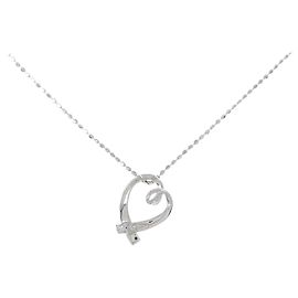 Autre Marque Colar de ouro branco 10K e diamantes Prata