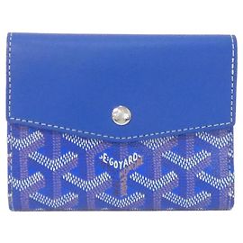 Goyard Saint Gabriel Coated Canvas Wallet Blue Light blue