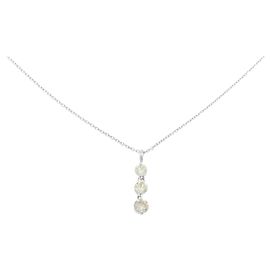 Autre Marque Colar de ouro branco e diamantes Au750 Prata