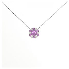Autre Marque Collier en or blanc Au750, saphir et diamant Argenté