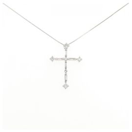Autre Marque Colar de ouro branco e diamantes Au750 Prata