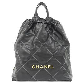 Chanel Chanel 22 Line Calf Backpack Black White