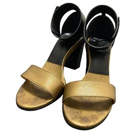 Chloé Sandales en cuir Chloe Noir Doré Bronze