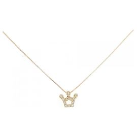 Autre Marque Colar Crown Diamond em Au750 Dourado