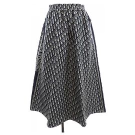 Christian Dior Oblique Technical Taffeta Rock Blau Andere