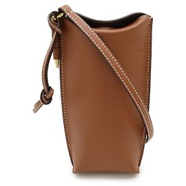 Bolsa de ombro Loewe Gate Pocket em couro de bezerro Marrom Outro