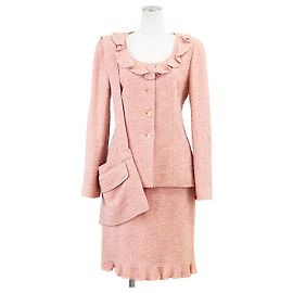 Chanel Wool Blend Tweed Setup Pink Other