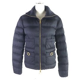 Giacca in nylon Moncler FER Logogram Blu Blu navy