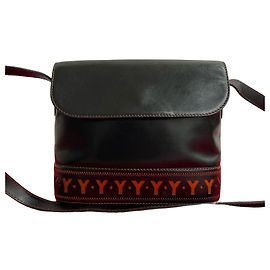 Yves Saint Laurent Leather Shoulder Bag Brown Black