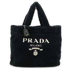 Prada SPUGNA Sac cabas 2way en éponge Terry Noir