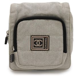 Riñonera de algodón Chanel Sports Line Castaño