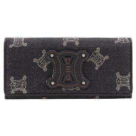Céline Cartera larga de denim Triomphe Celine Azul Azul marino