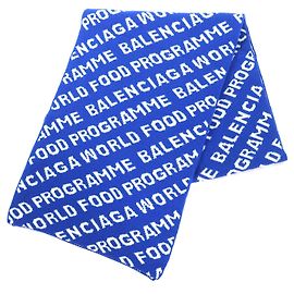 Cachecol de lã Balenciaga Branco Azul