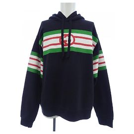 Sudadera de algodón con logotipo Interlocking G Gucci Negro