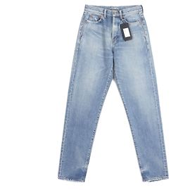 Yves Saint Laurent Pantalones de denim de algodón Saint Laurent Paris Azul Azul claro
