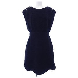 Chanel Kleid schwarz aus Stoff Größe 38 Schwarz