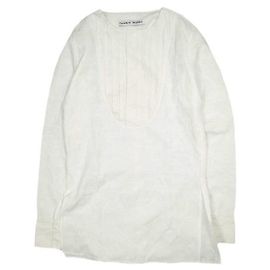 Autre Marque Camisa OLUBIYI THOMAS com peitilho plissado em algodão e rayon Branco Fora de branco