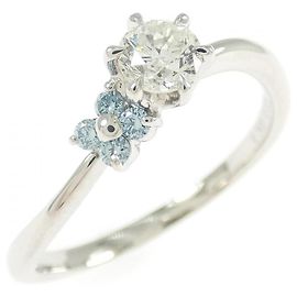 Autre Marque Pt950 Diamond Flower Ring Silvery