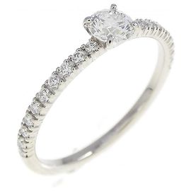 Cartier Etincelle Platinum Diamond Ring Size 8 Silvery