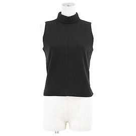Céline Celine Trionph Wool Sleeveless Turtleneck Top Black