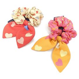 Set di scrunchie Louis Vuitton Scrunchie Set GameOn M79104 Marrone Fuschia