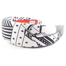 Hermès Hermes Zigzag Silk Headband Hair Accessory White