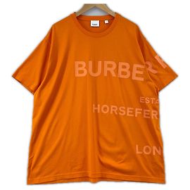 Camiseta de algodón con estampado Burberry Horseferry Naranja