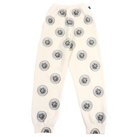 Calças Jogger de couro com patch Anagram Loewe Bege Cru