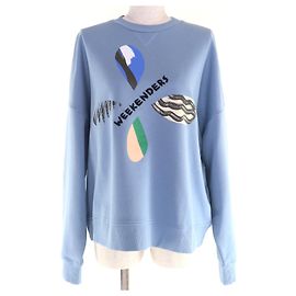 Max Mara Sweatshirt de algodão com bordado do logótipo WEEKEND MaxMara Azul