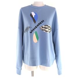 Max Mara Sweatshirt en coton avec broderie logo WEEKEND MaxMara Bleu